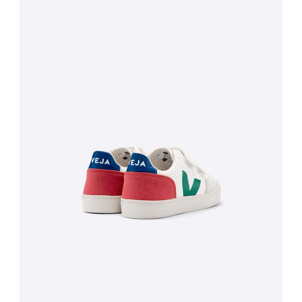 Veja V-12 LEATHER Schoenen Kinderen White/Green | BE 752GSO